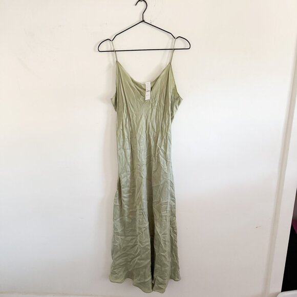 NWT J. Crew Green Gwenyth Cupro Slip Midi Dress 16 - Picture 2 of 7